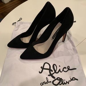 Alice + Olivia Dina Kid Suede Heel